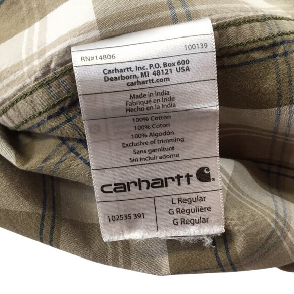 Carhartt Relaxed Fit Lot of 2 Plaid Short Sleeve Shirt Sz L Button Front Pocket - Picture 15 of 15